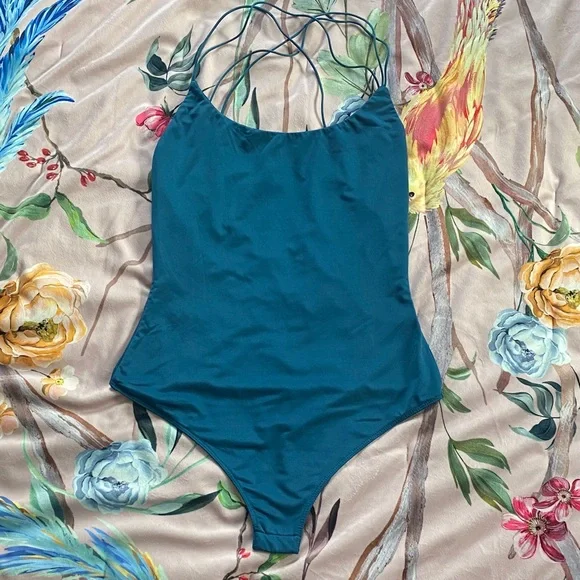 Teal Le Lis Bodysuit - Picture 1 of 7